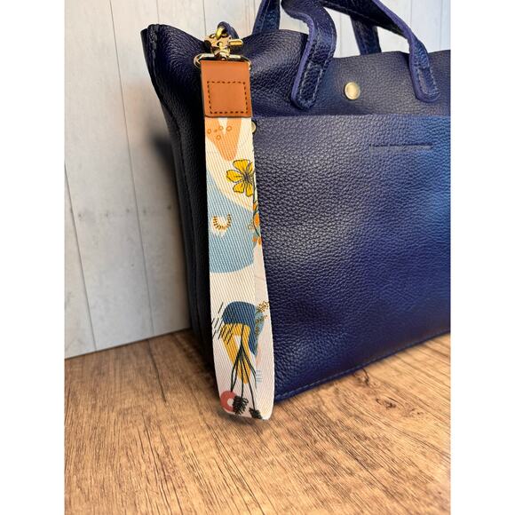 Fabric Lanyard Keychain Wristlet Strap Yellow Blue Accents FAST SHIP NEW - Picture 3 of 3